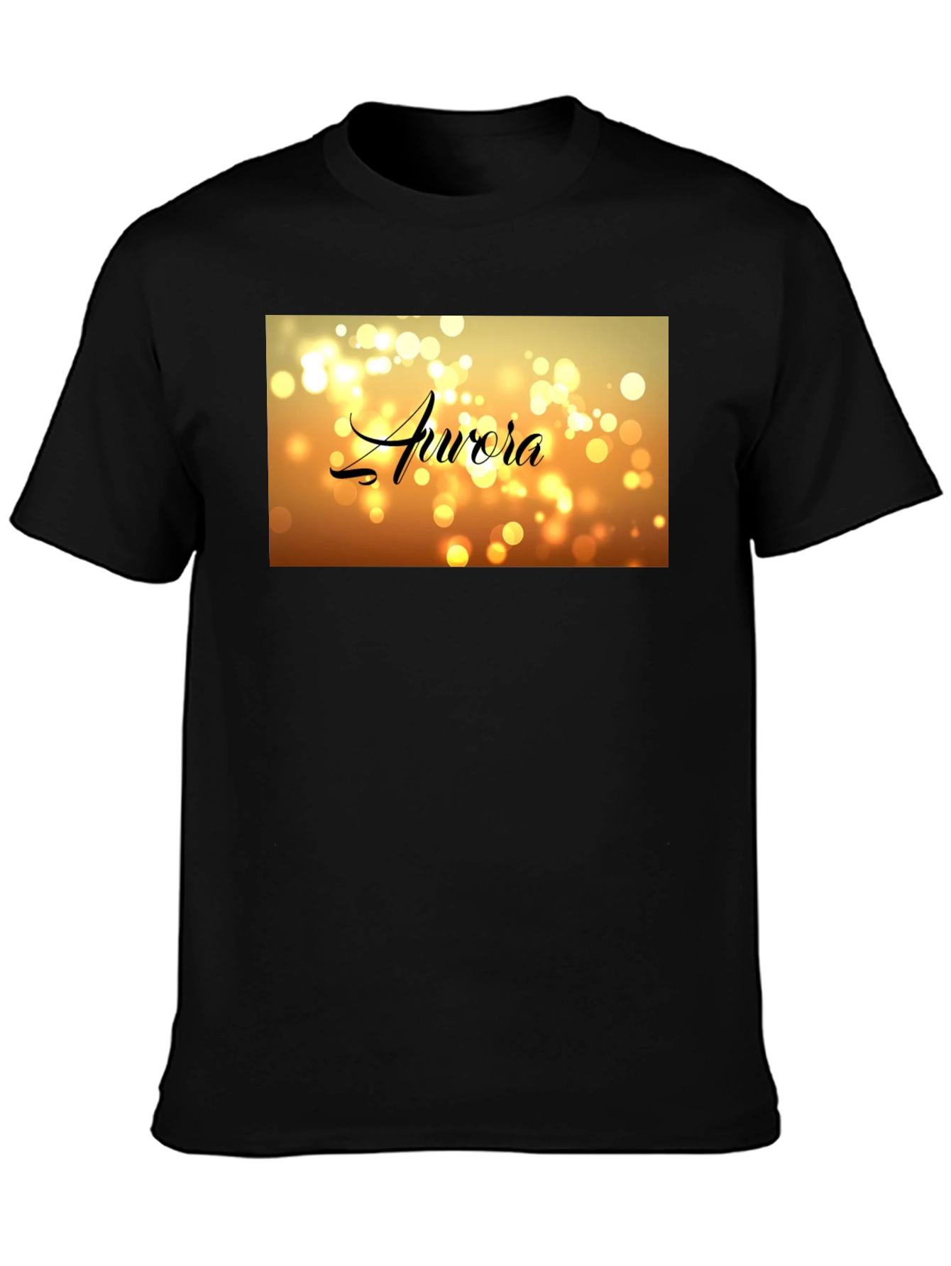 Aurora Bokeh Graphic Black T-Shirt