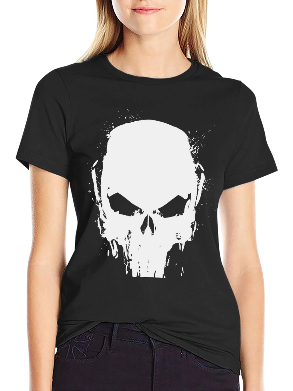 Punisher Skull Graphic Black T-Shirt
