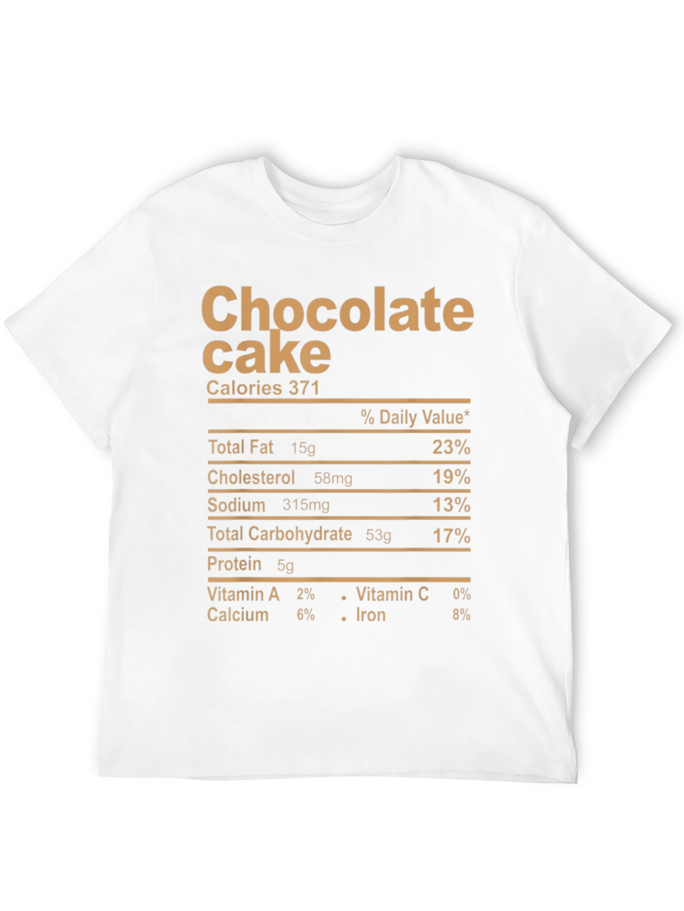 Chocolate Cake Nutrition Facts Graphic Tee