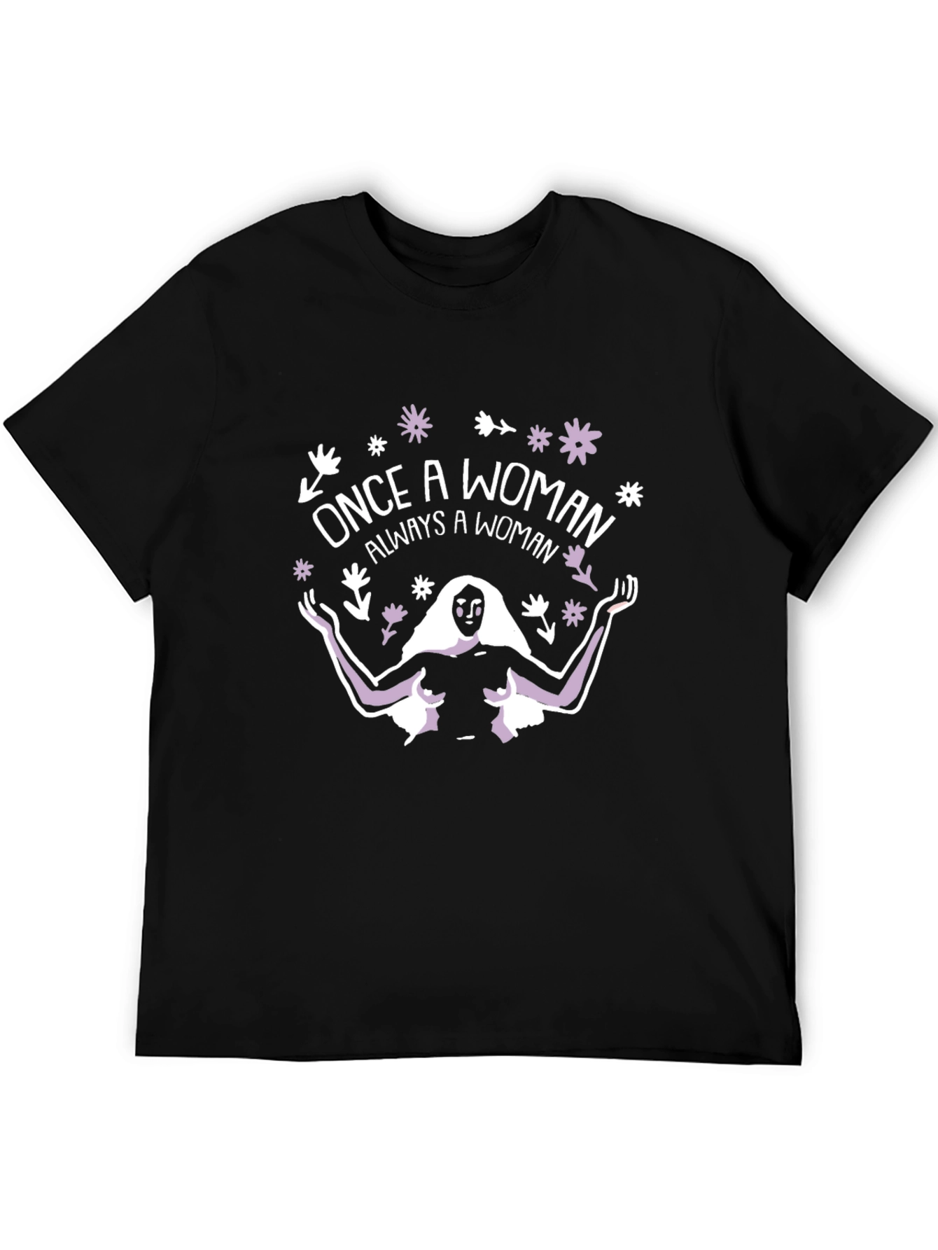 Once a Woman T-Shirt - Black Cotton Graphic Tee
