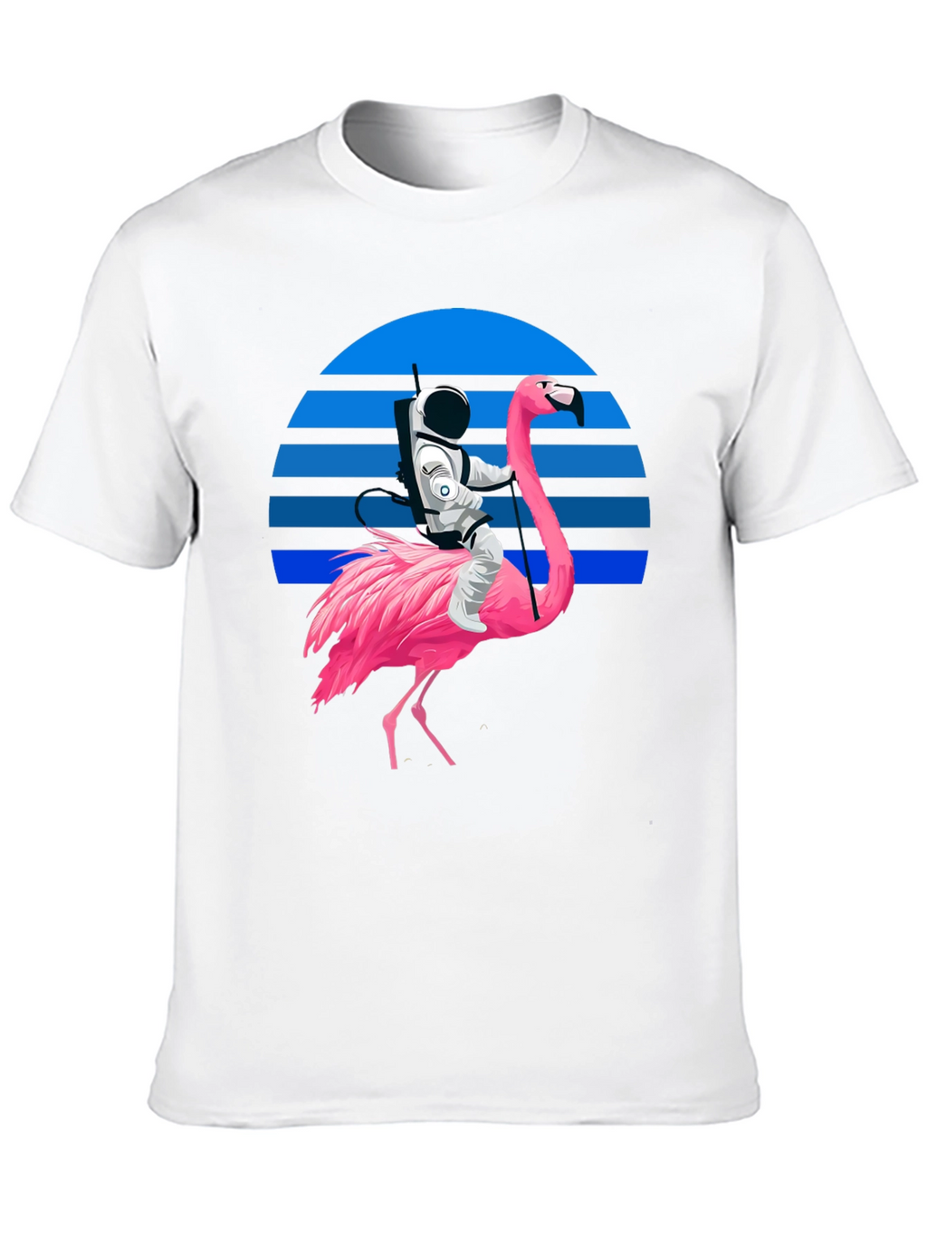 Astronaut Riding Flamingo Graphic T-Shirt