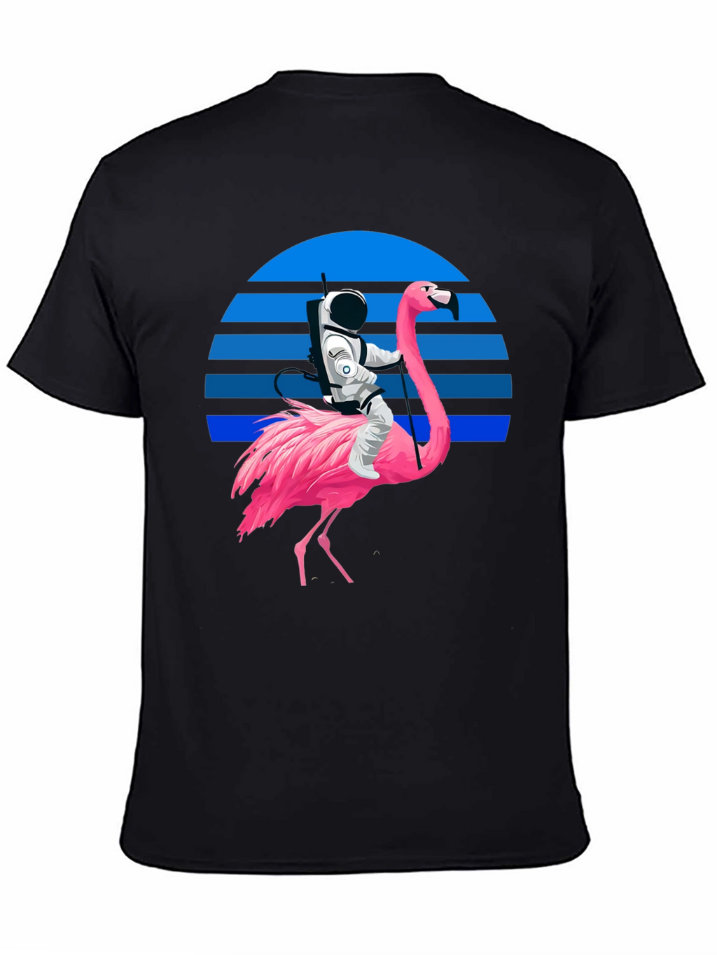 Astronaut Riding Flamingo Graphic T-Shirt