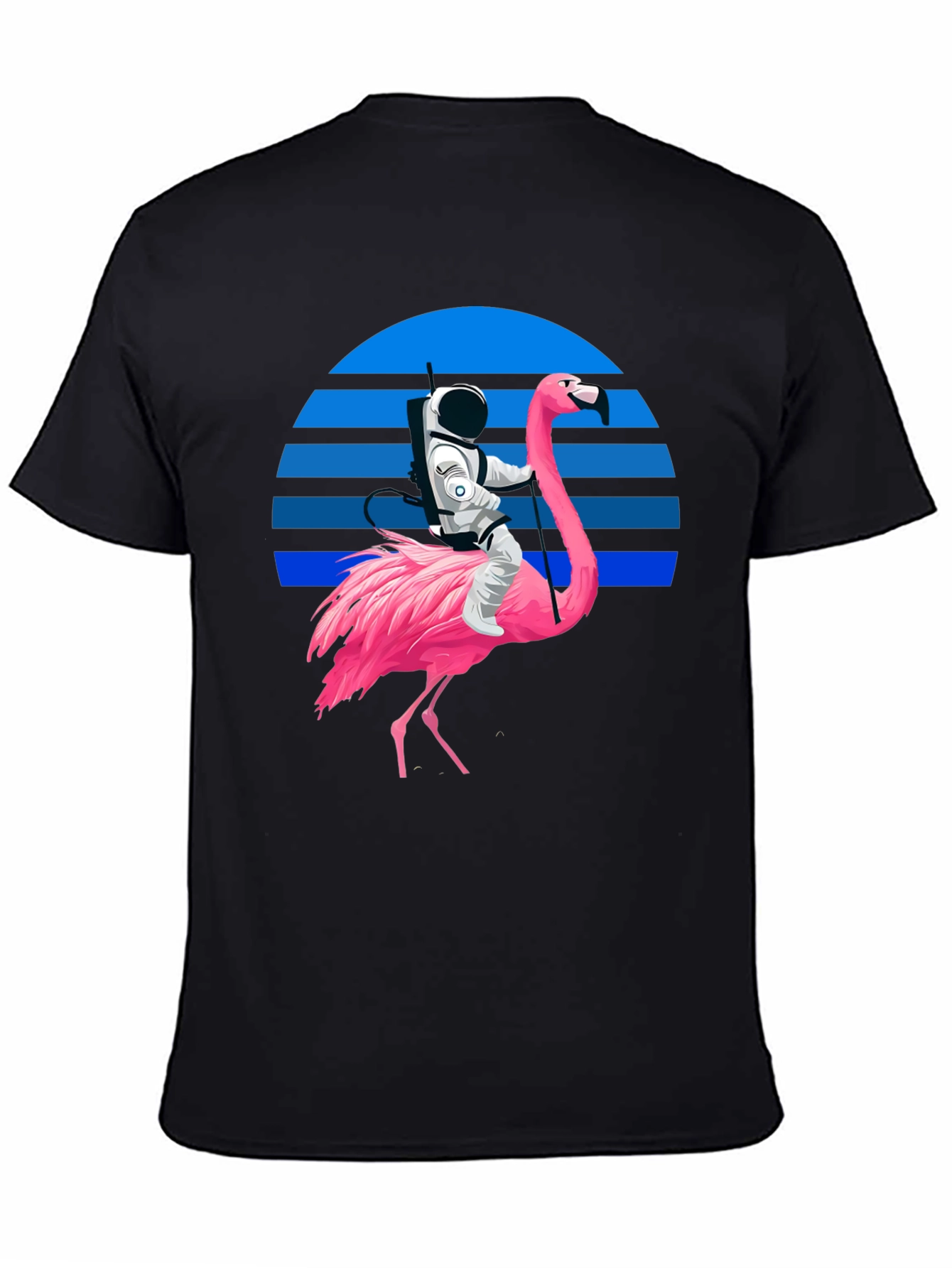 Astronaut Riding Flamingo Graphic T-Shirt