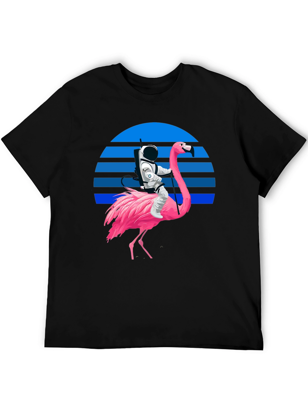 Astronaut Riding Flamingo Graphic T-Shirt
