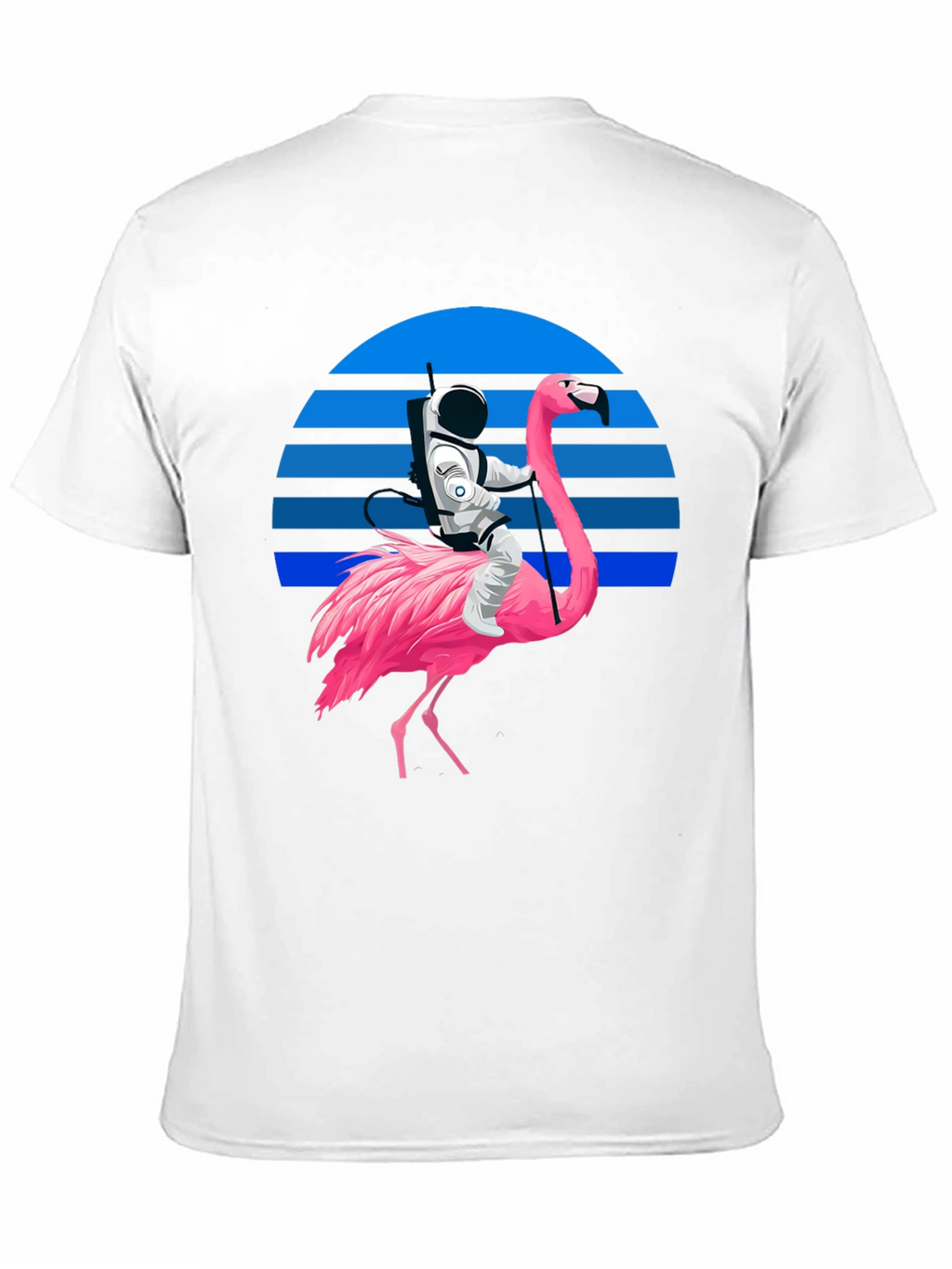 Astronaut Riding Flamingo Graphic T-Shirt