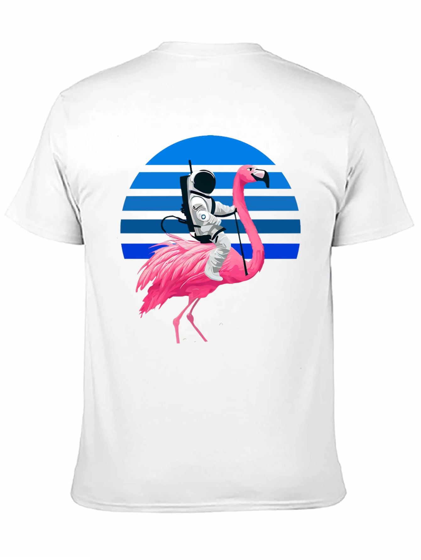 Astronaut Riding Flamingo Graphic T-Shirt