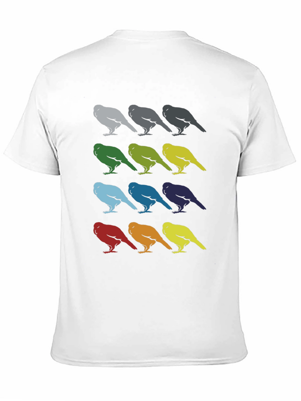 Bird Pattern Graphic Tee - Mens Black T-Shirt