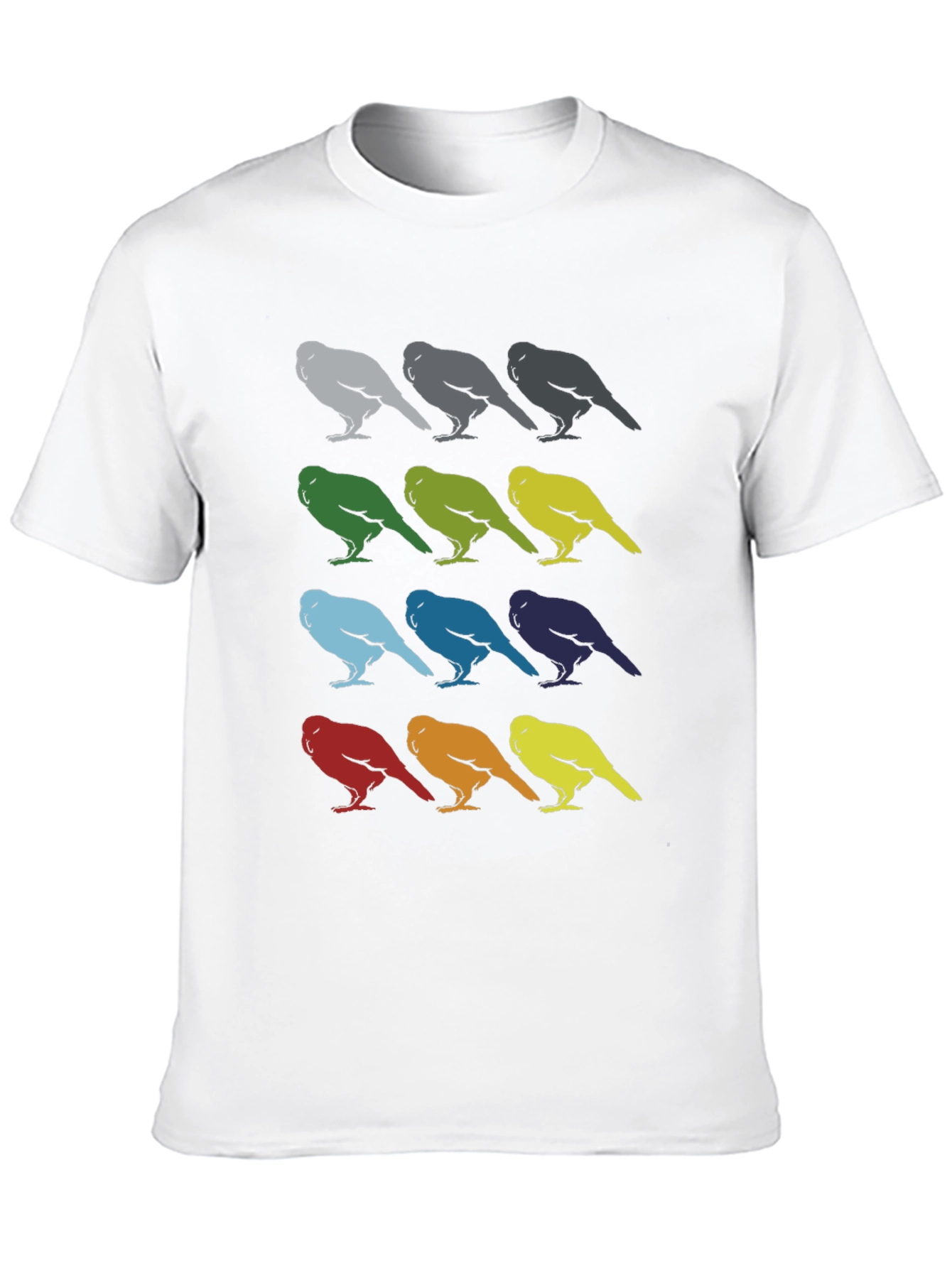 Bird Pattern Graphic Tee - Mens Black T-Shirt