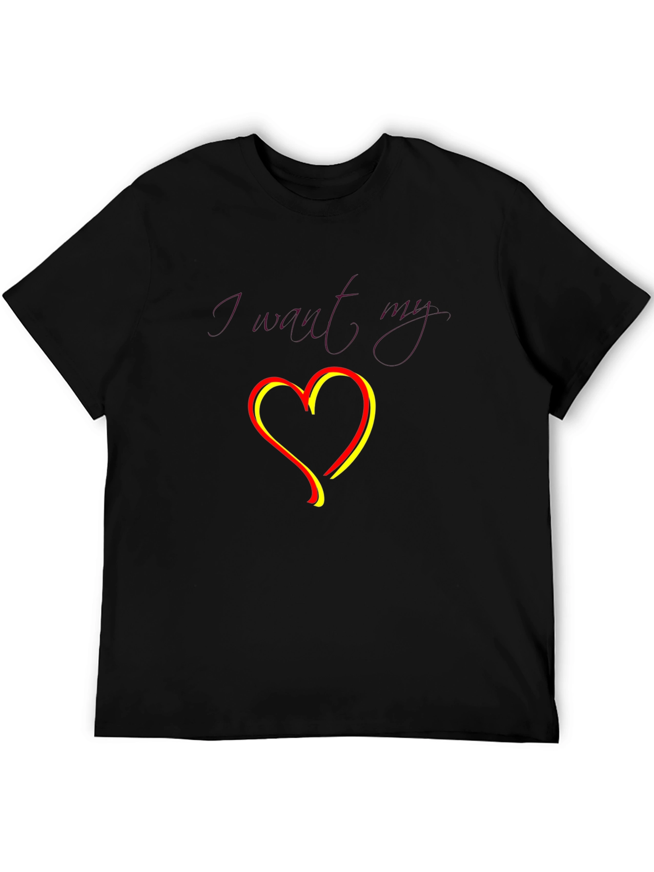 I Want My Heart Graphic Tee - Stylish Black T-Shirt