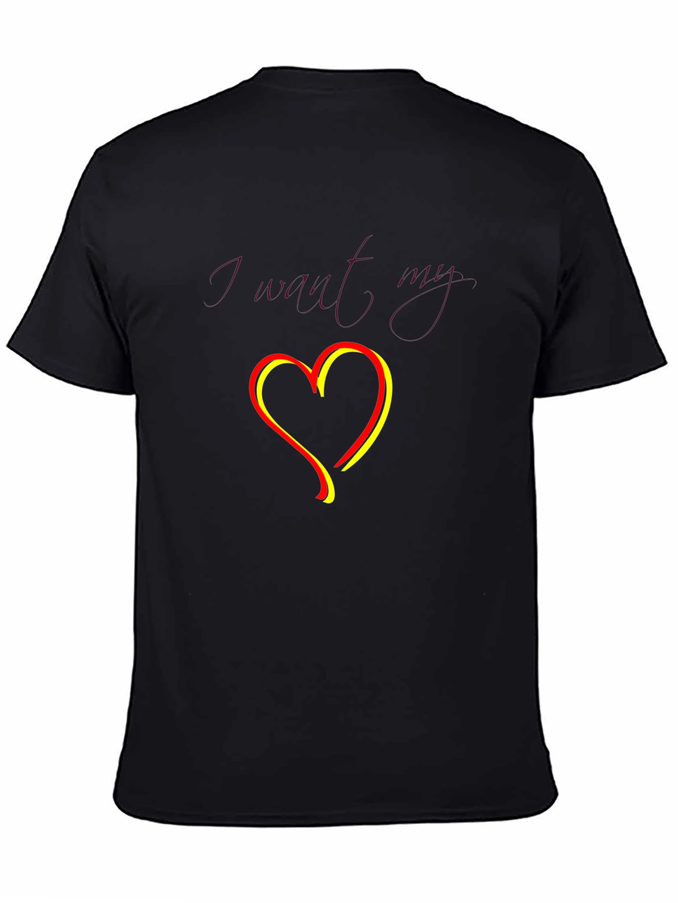 I Want My Heart Graphic Tee - Stylish Black T-Shirt