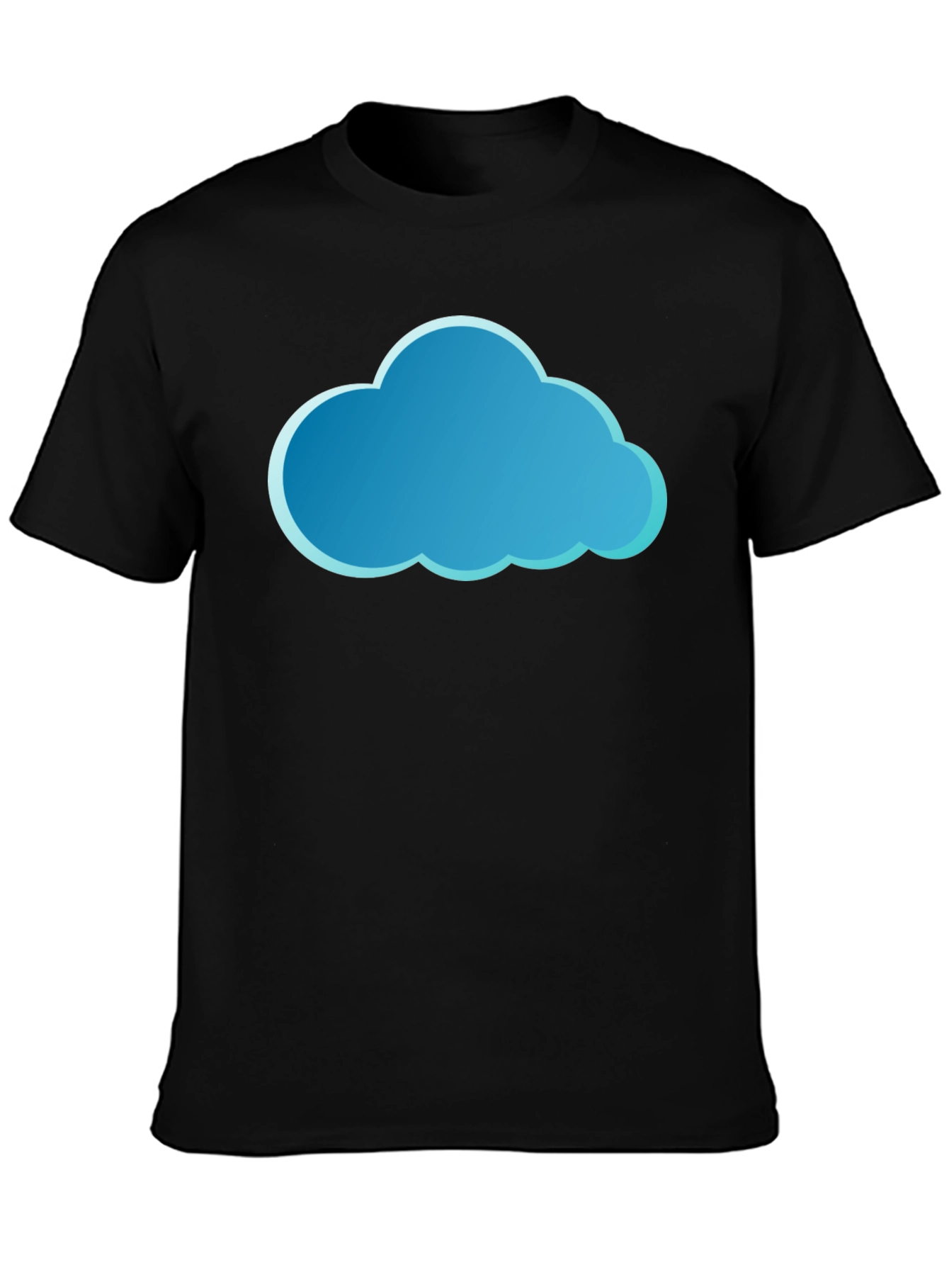 Cloud Graphic Tee - Stylish Black Cotton T-Shirt