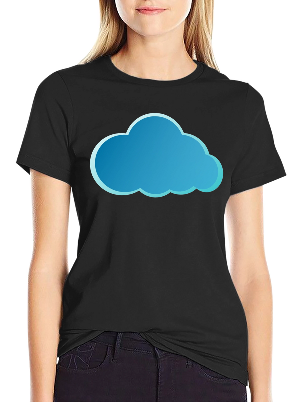Cloud Graphic Tee - Stylish Black Cotton T-Shirt