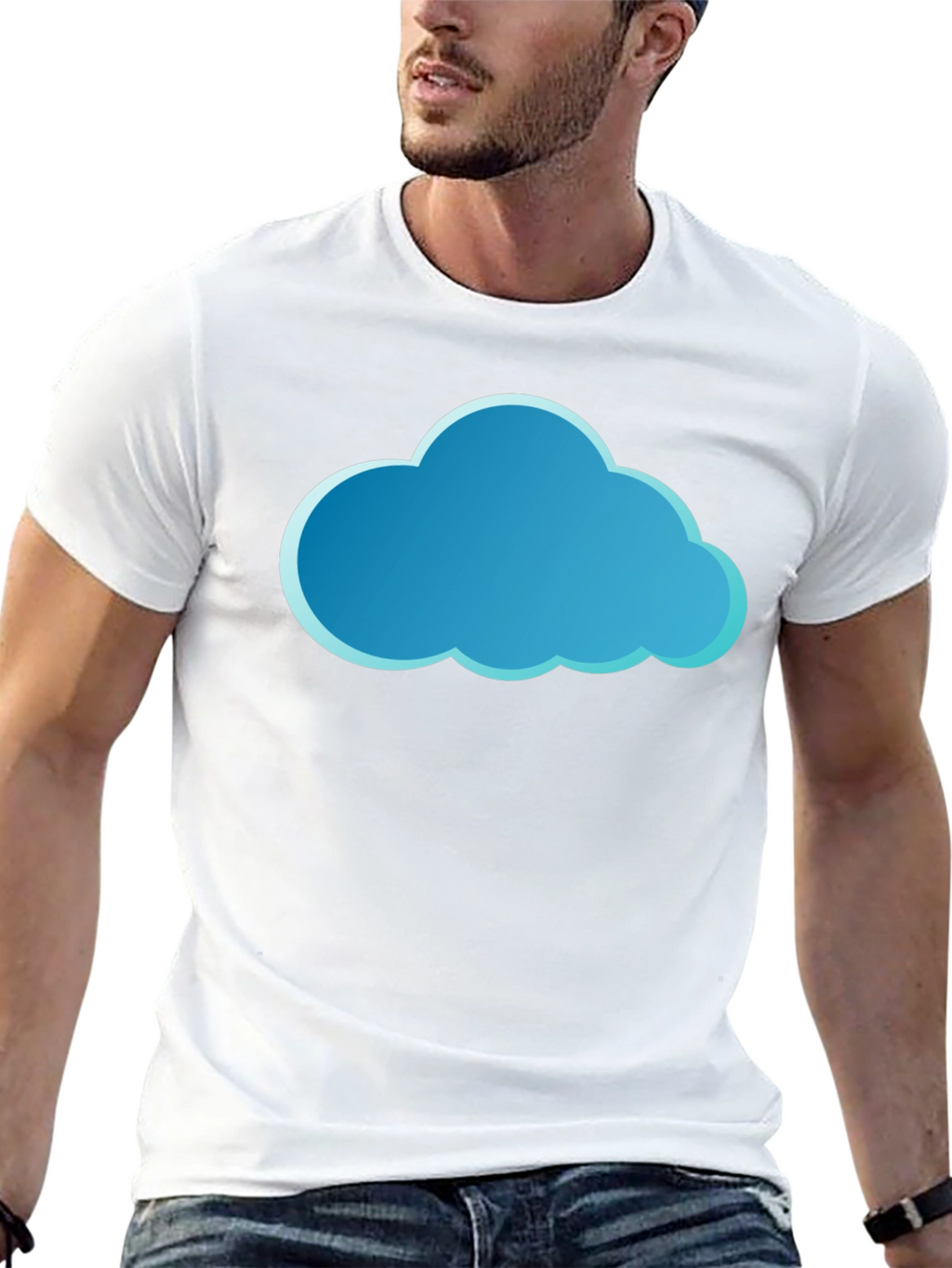 Cloud Graphic Tee - Stylish Black Cotton T-Shirt