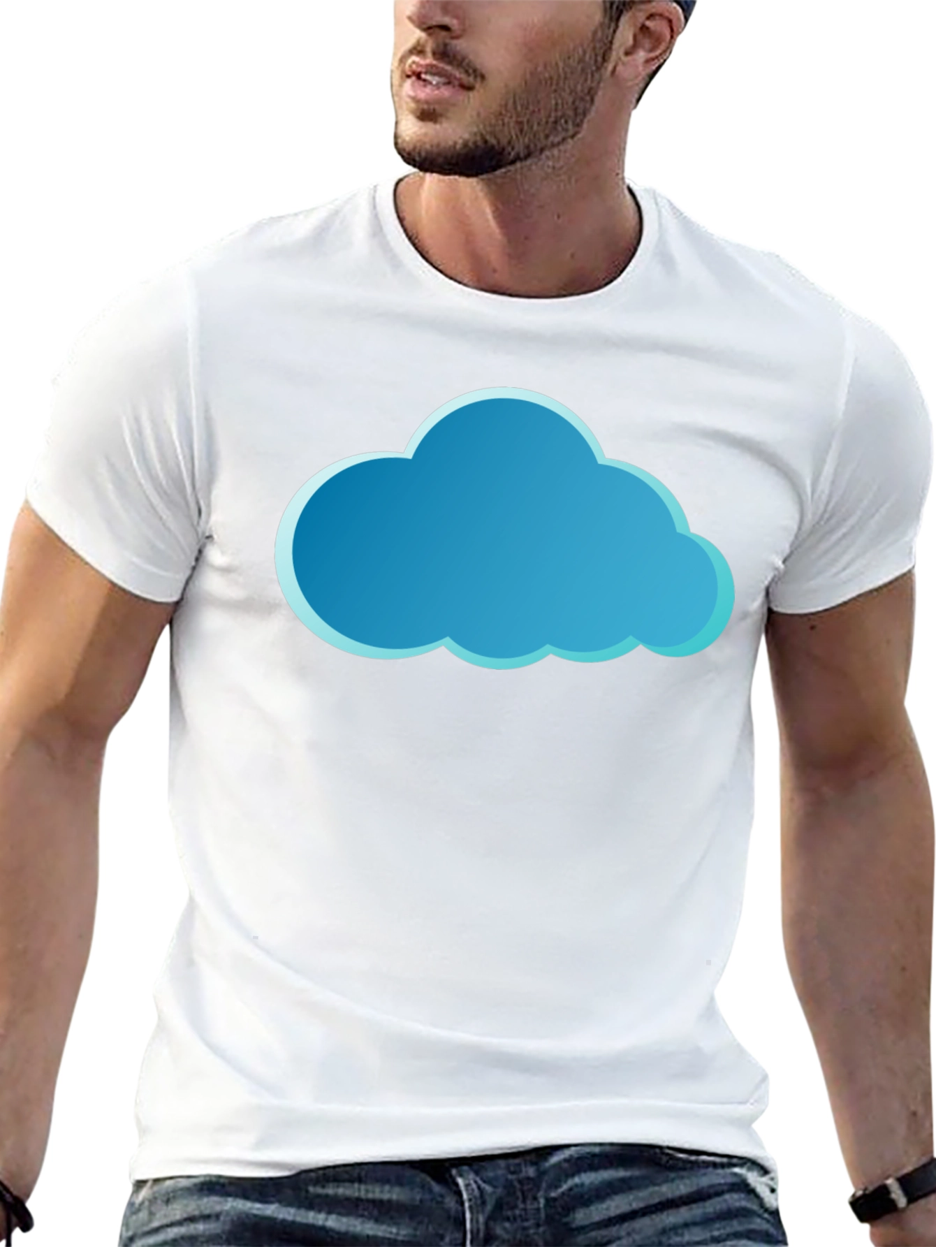 Cloud Graphic Tee - Stylish Black Cotton T-Shirt