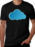 Cloud Graphic Tee - Stylish Black Cotton T-Shirt