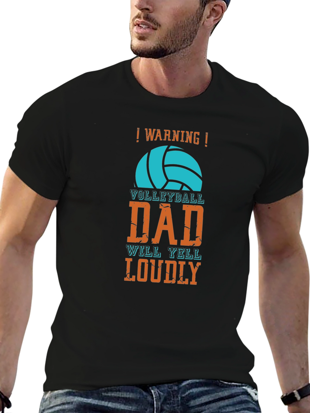 Volleyball Dad T-Shirt - Warning Will Yell Loudly