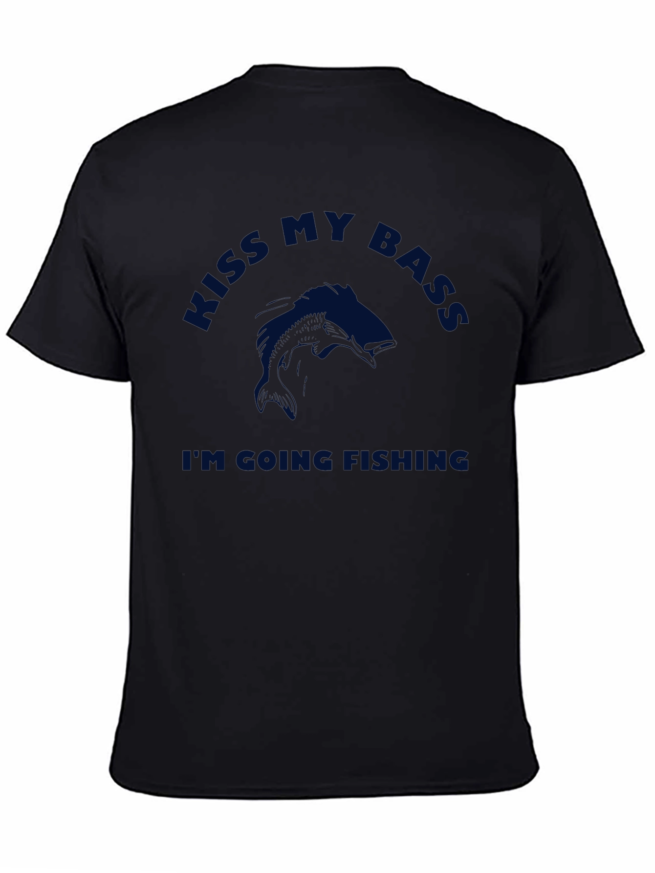 Kiss My Bass Fishing T-Shirt - Black