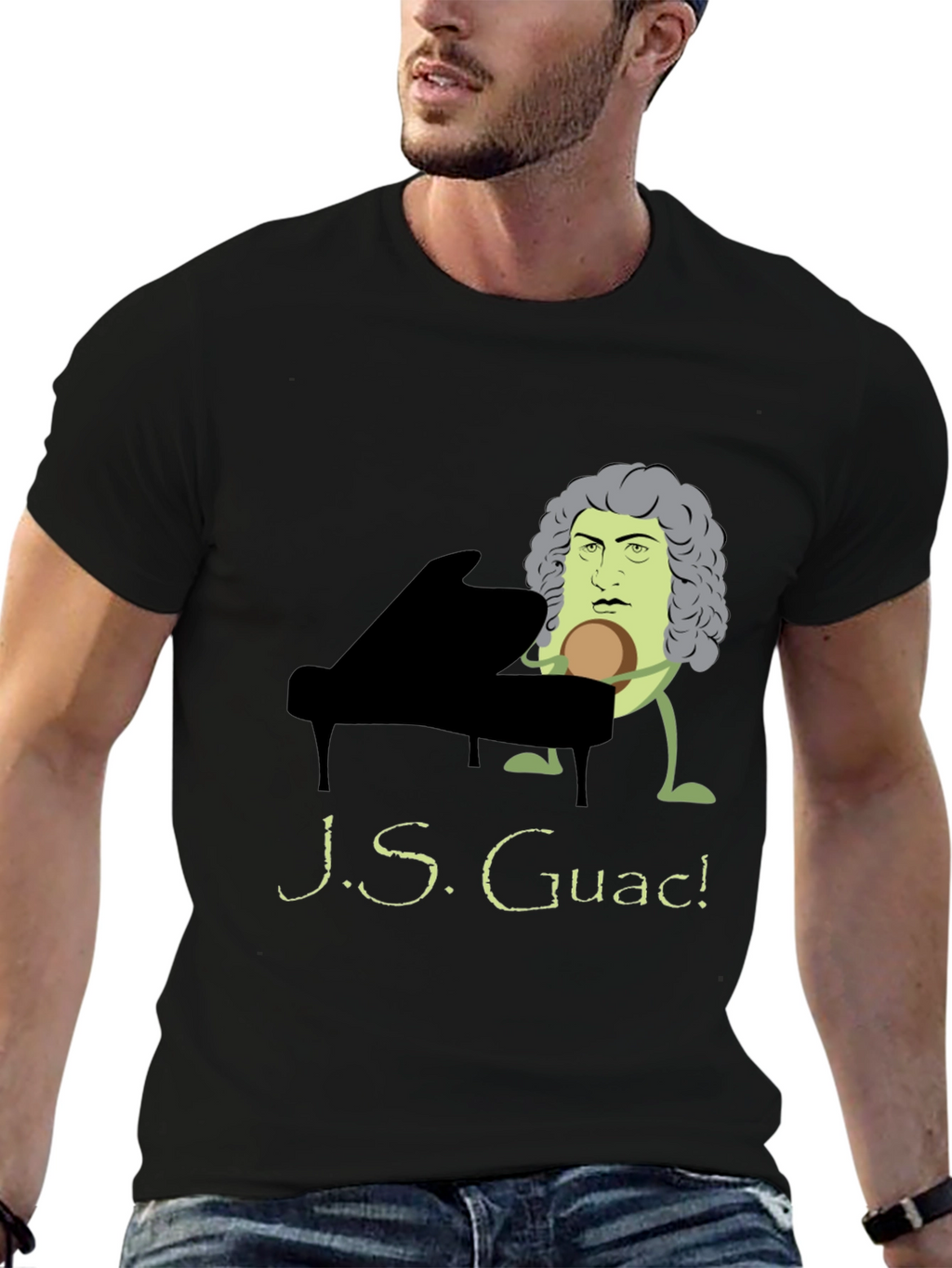 J.S. Guac! Funny Music T-Shirt - Black