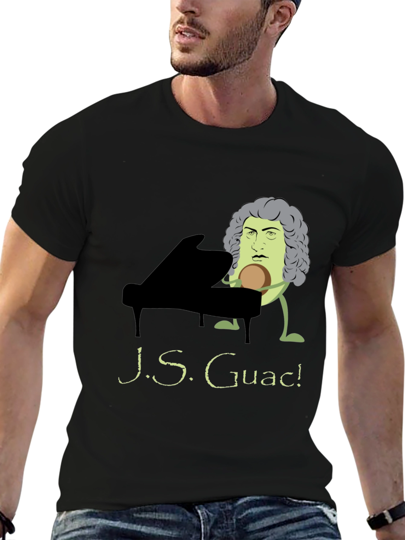 J.S. Guac! Funny Music T-Shirt - Black