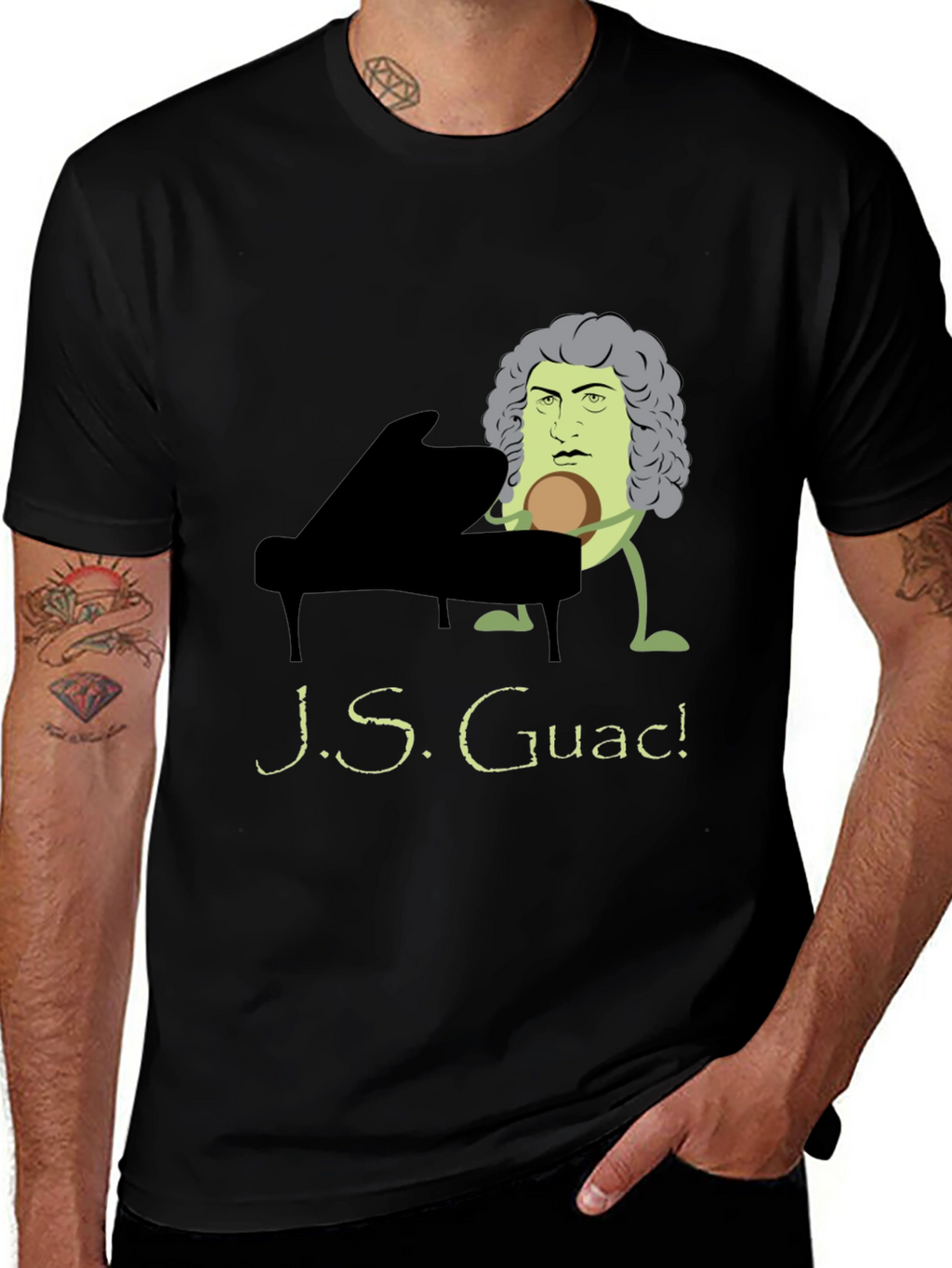 J.S. Guac! Funny Music T-Shirt - Black
