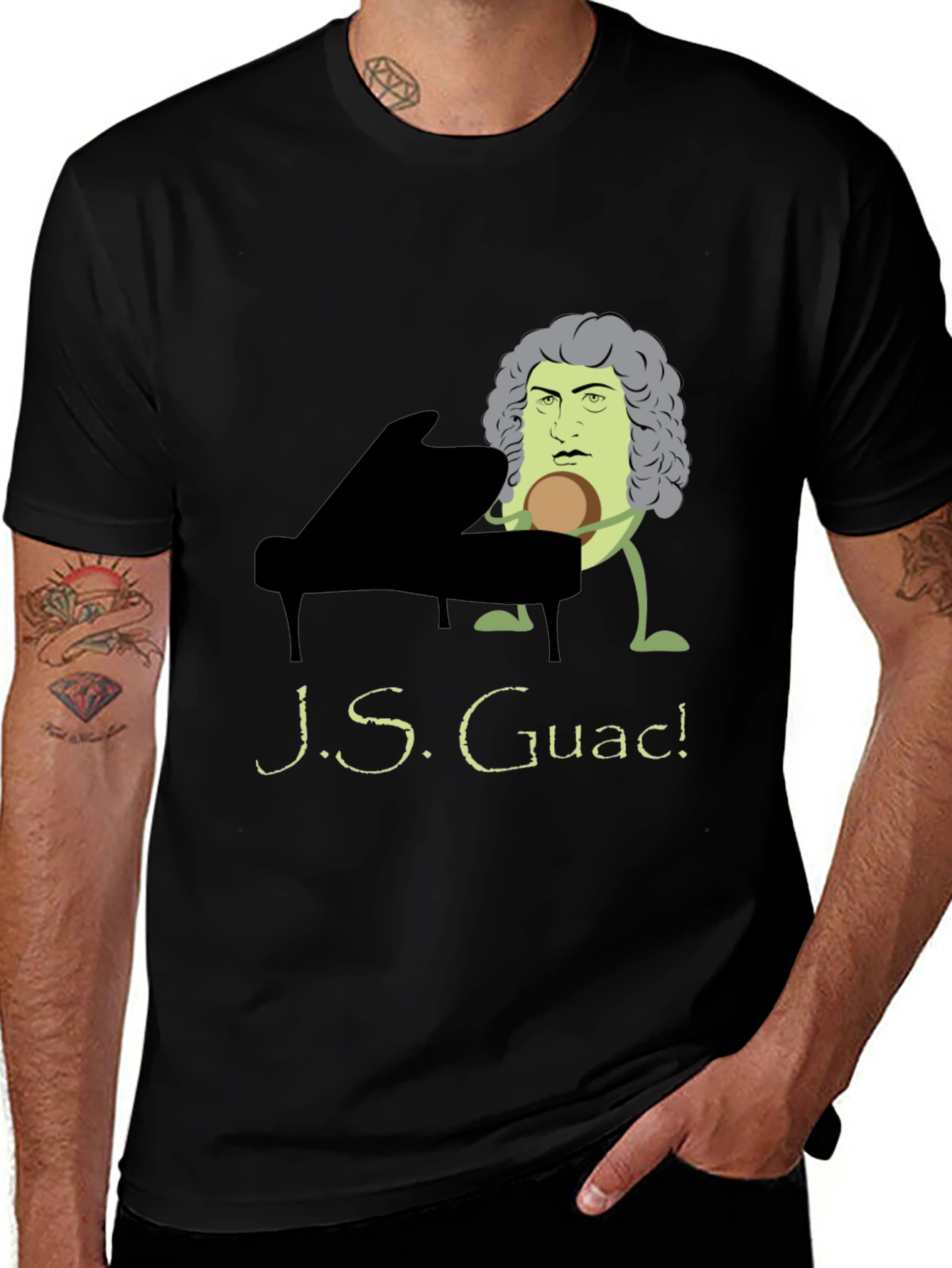 J.S. Guac! Funny Music T-Shirt - Black