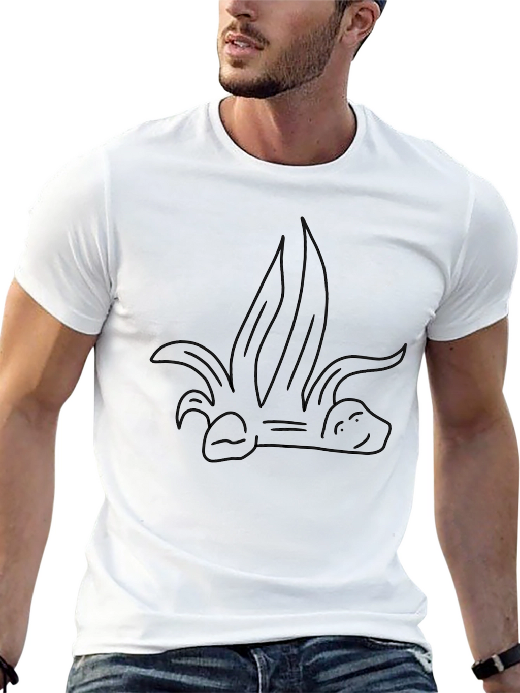 Black T-Shirt with Cartoon Banana Dragon Design