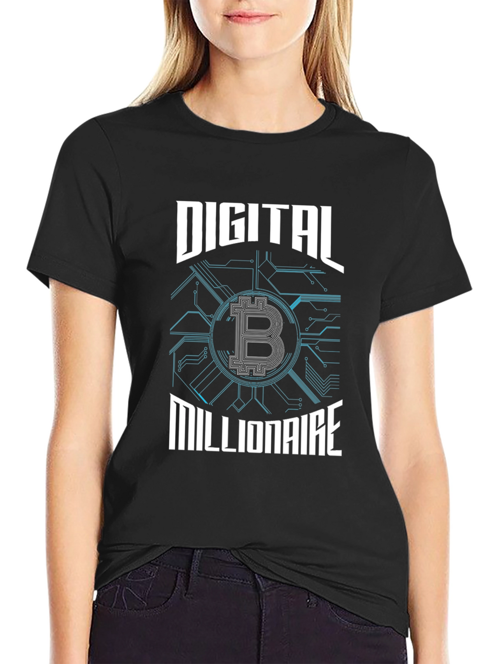 Digital Millionaire Bitcoin Graphic Tee - Black