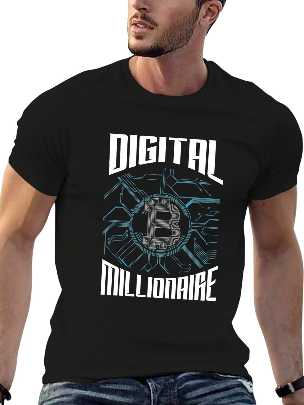 Digital Millionaire Bitcoin Graphic Tee - Black