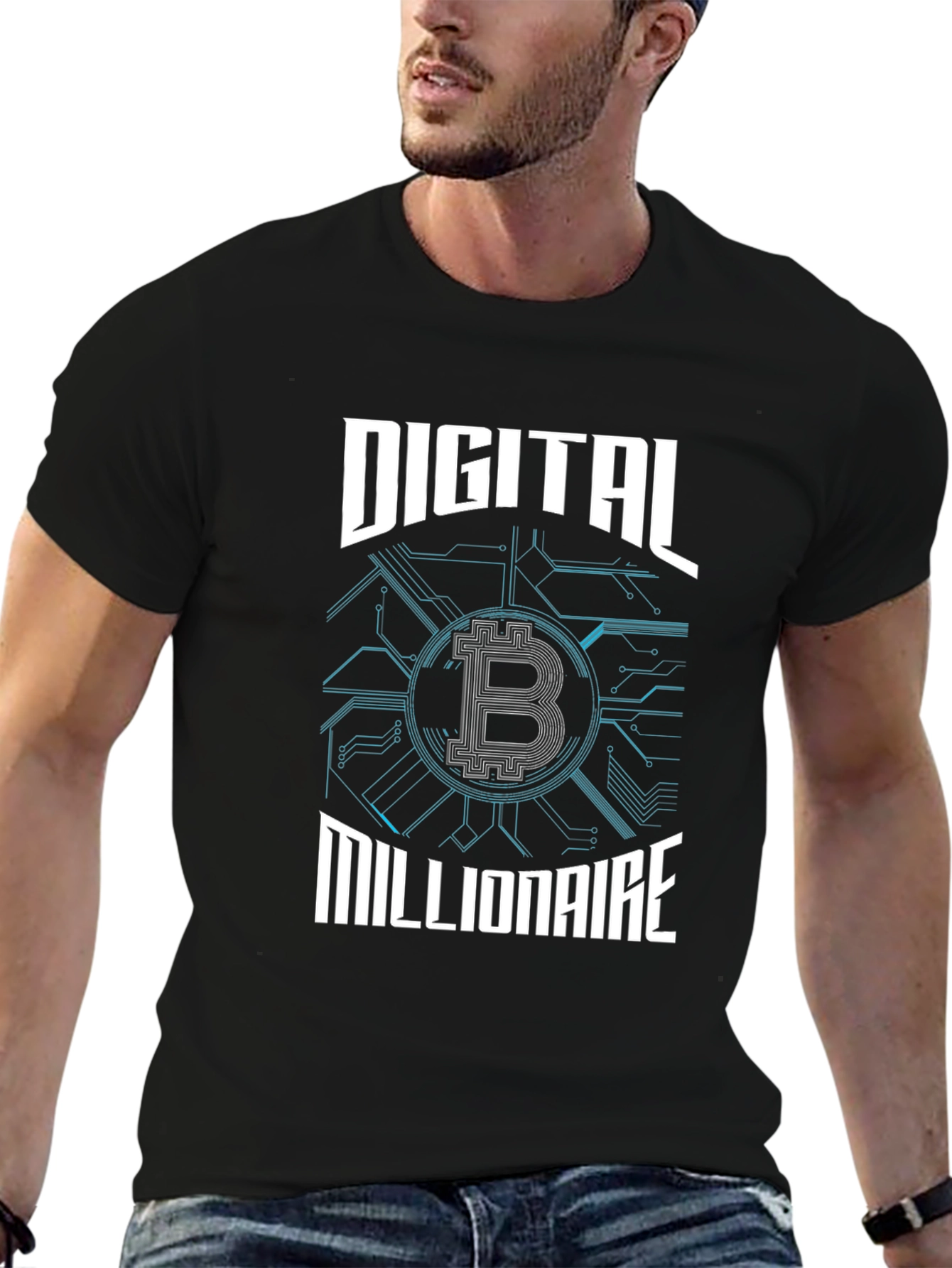 Digital Millionaire Bitcoin Graphic Tee - Black