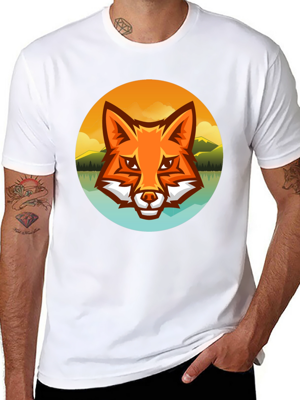 Fox Landscape Graphic Tee - Black