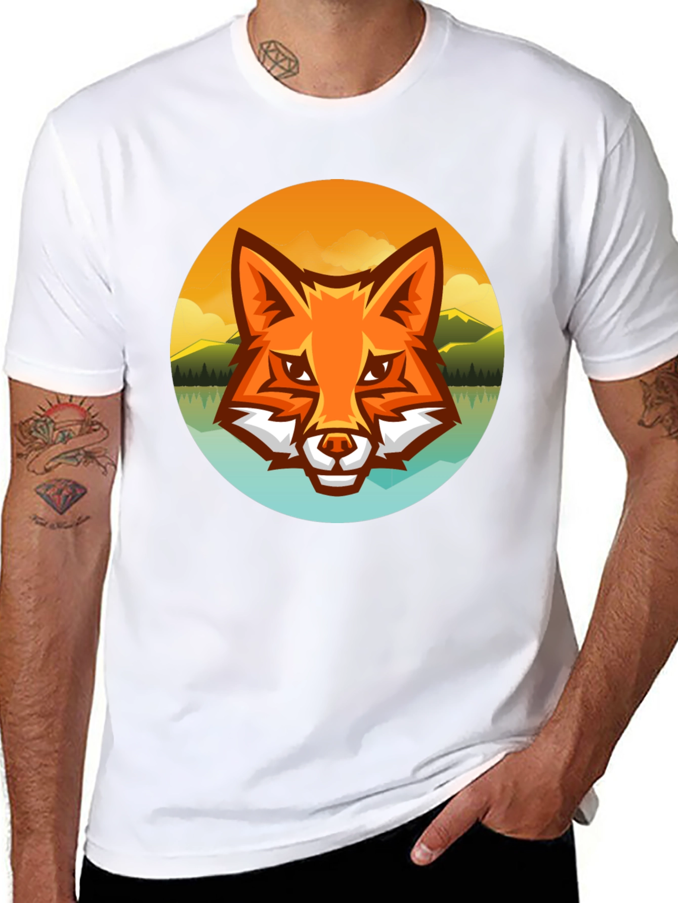 Fox Landscape Graphic Tee - Black