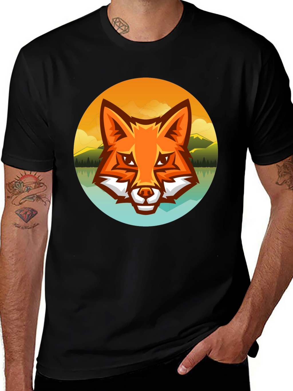 Fox Landscape Graphic Tee - Black