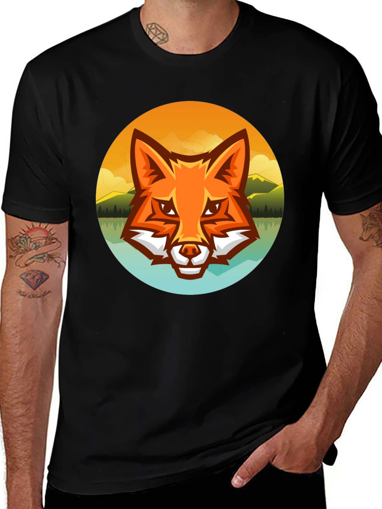 Fox Landscape Graphic Tee - Black