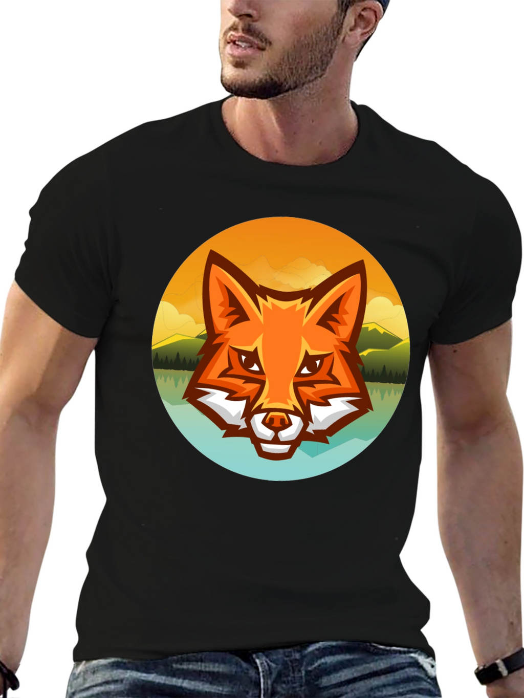 Fox Landscape Graphic Tee - Black