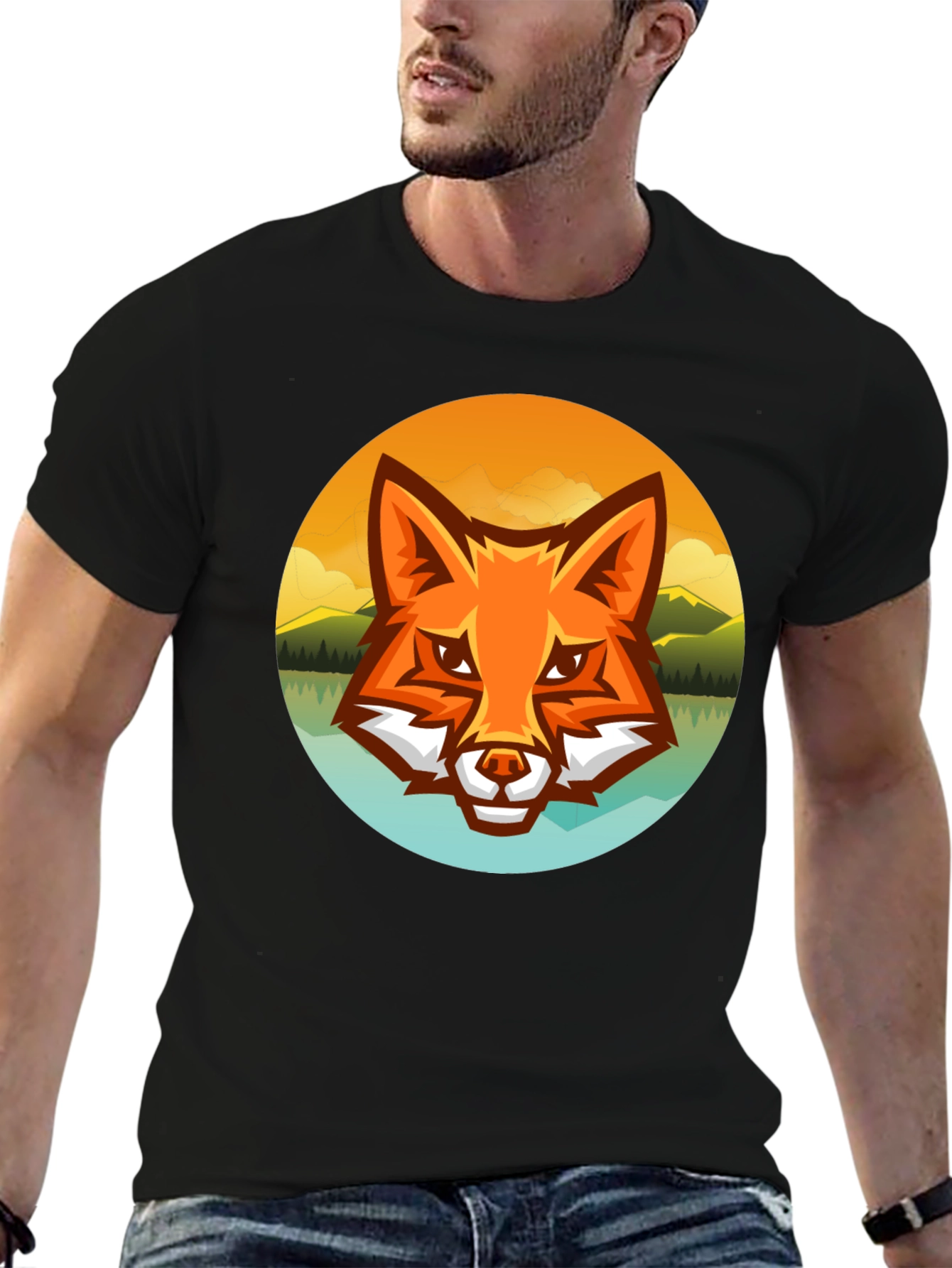 Fox Landscape Graphic Tee - Black