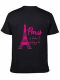 Paris Eiffel Tower T-Shirt - Black Graphic Tee