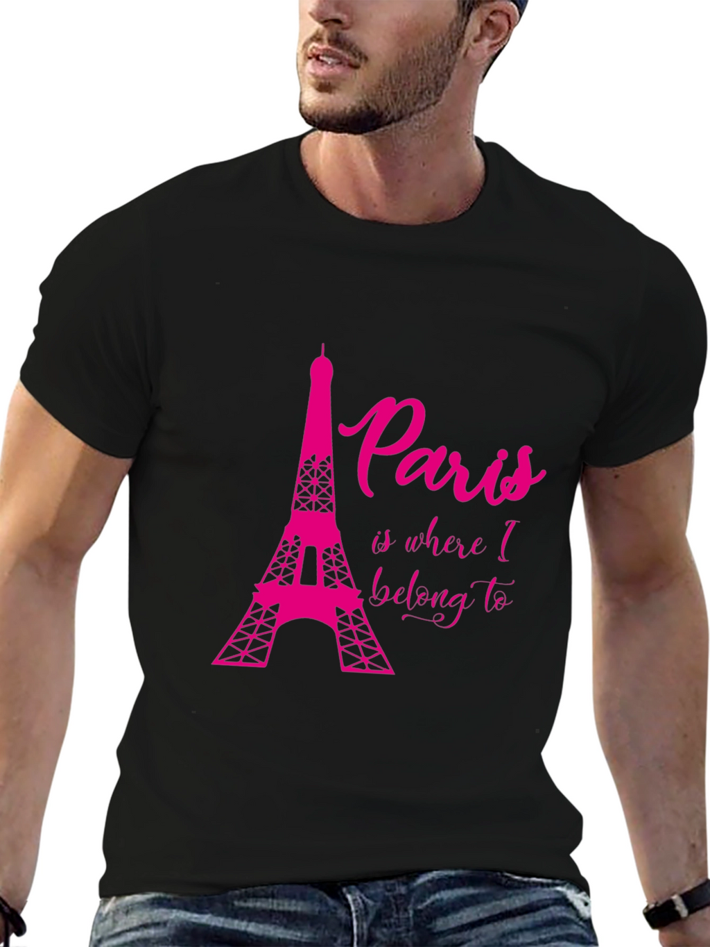 Paris Eiffel Tower T-Shirt - Black Graphic Tee