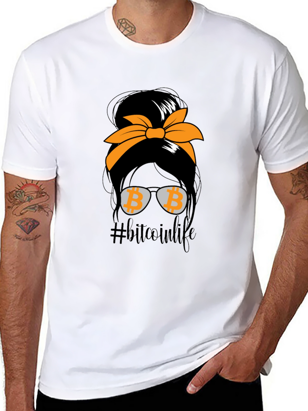 Bitcoin Life Messy Bun T-Shirt