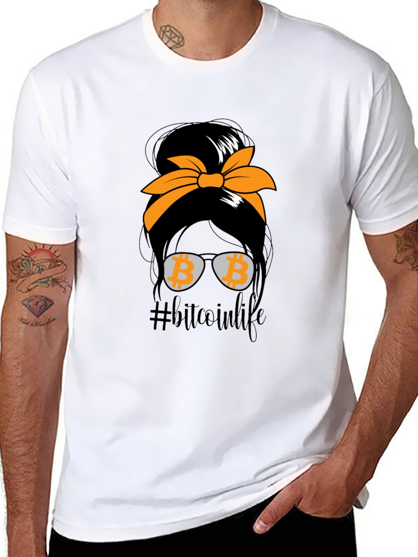 Bitcoin Life Messy Bun T-Shirt