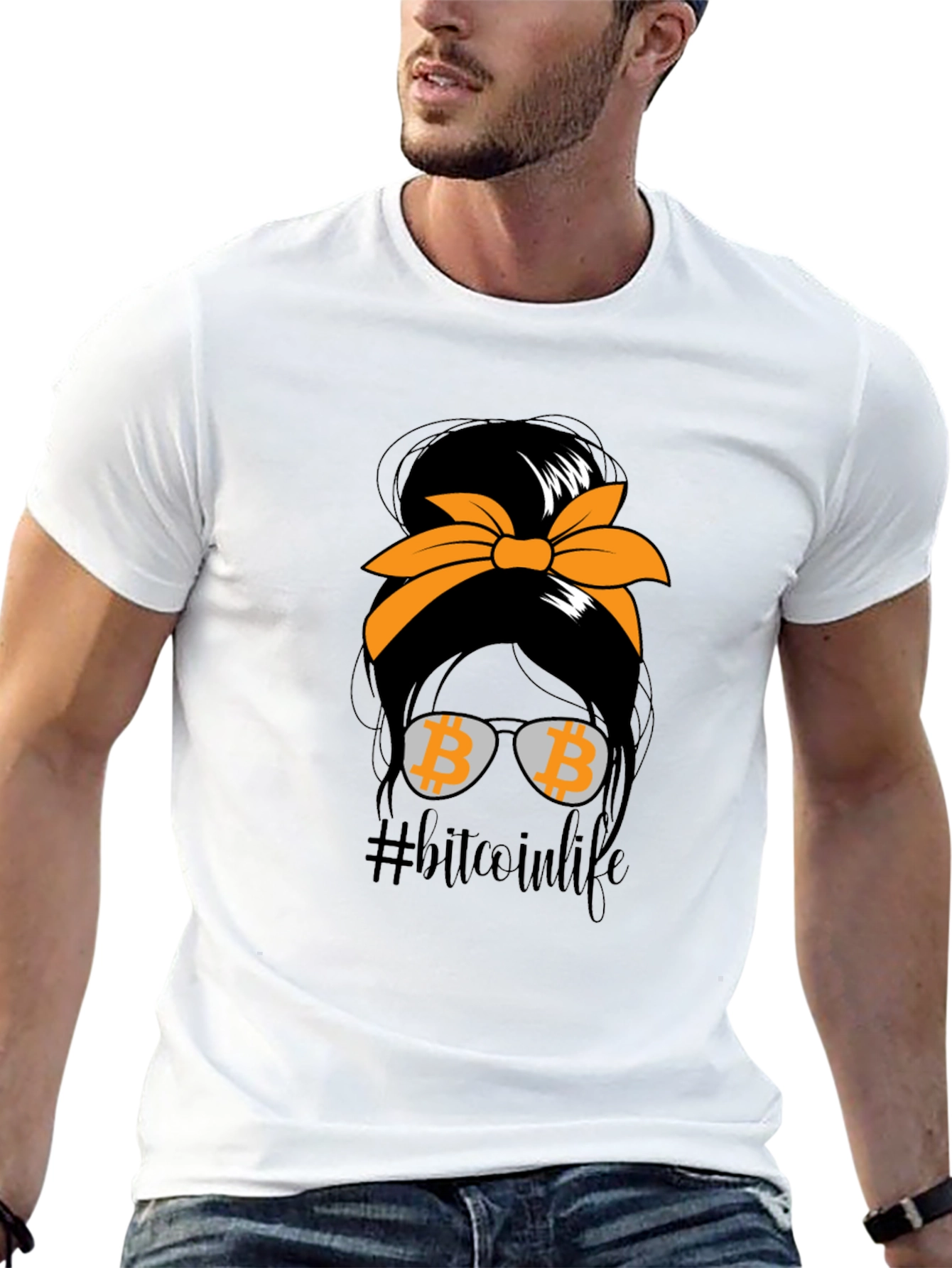 Bitcoin Life Messy Bun T-Shirt