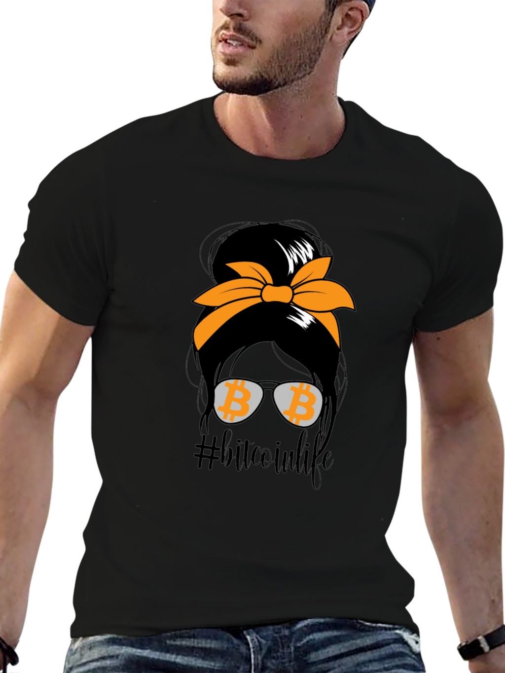 Bitcoin Life Messy Bun T-Shirt
