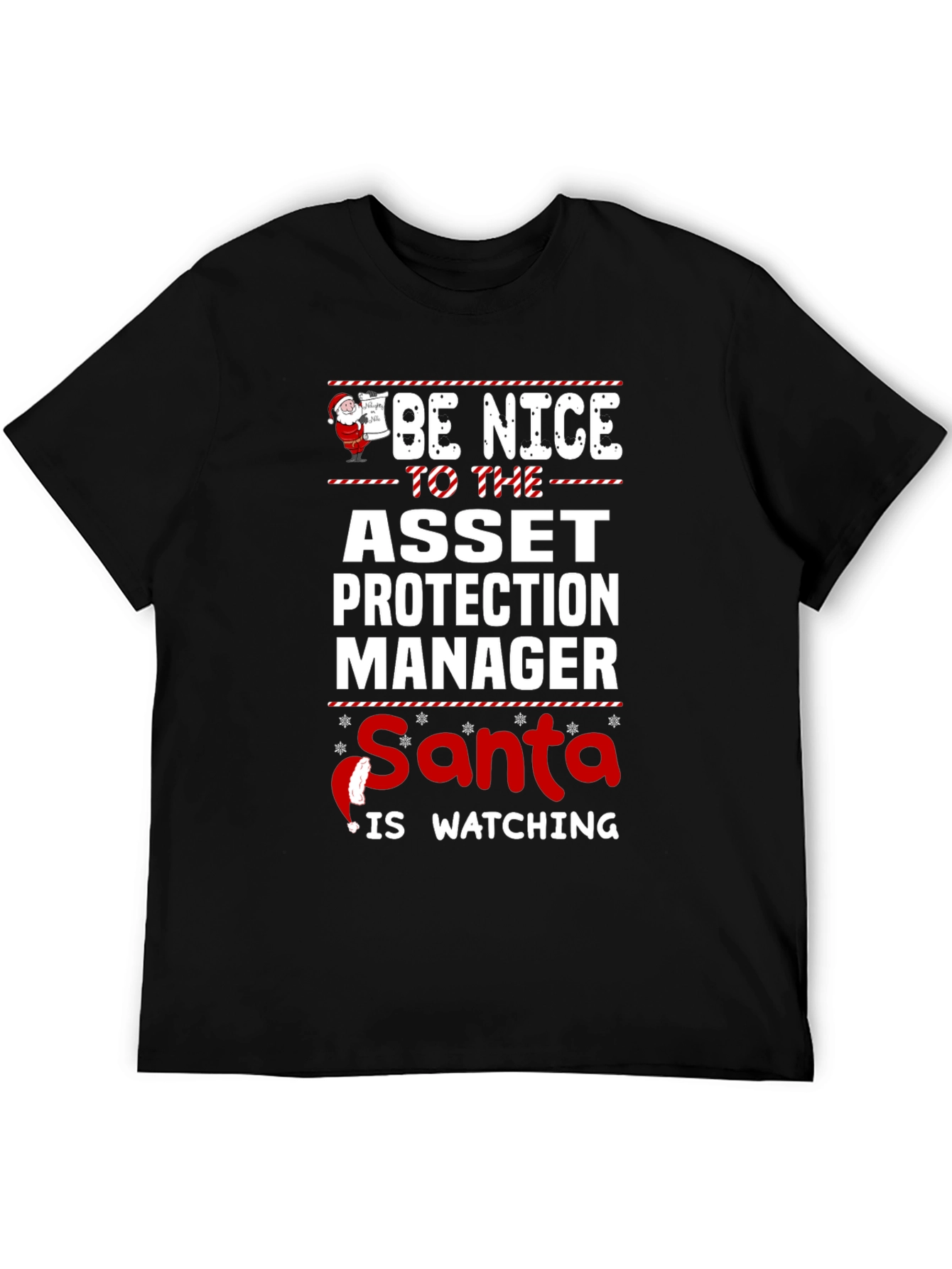 Be Nice Asset Protection Manager Santa Watching T-Shirt