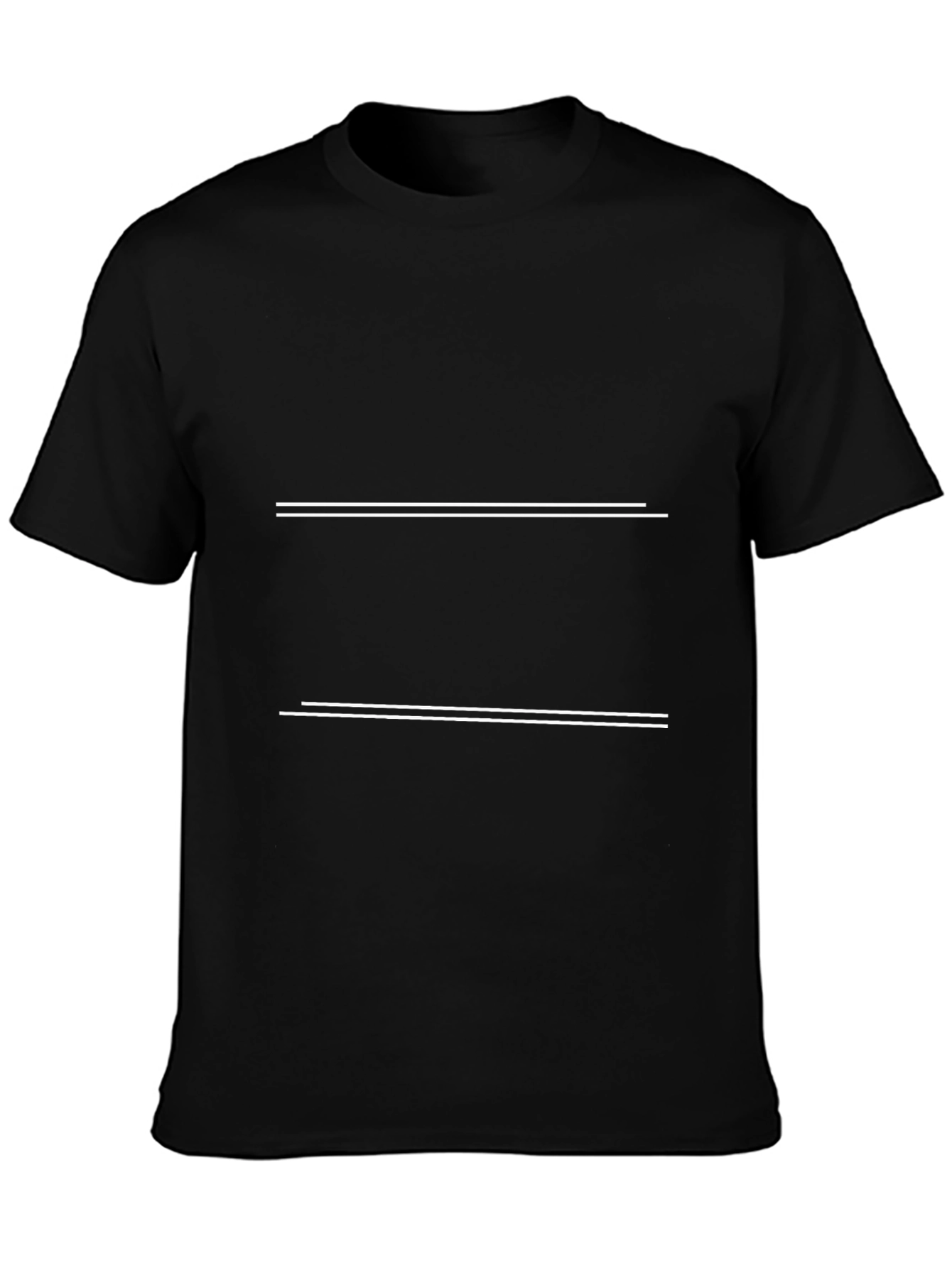 Black Graphic Tee with White Stripe Design