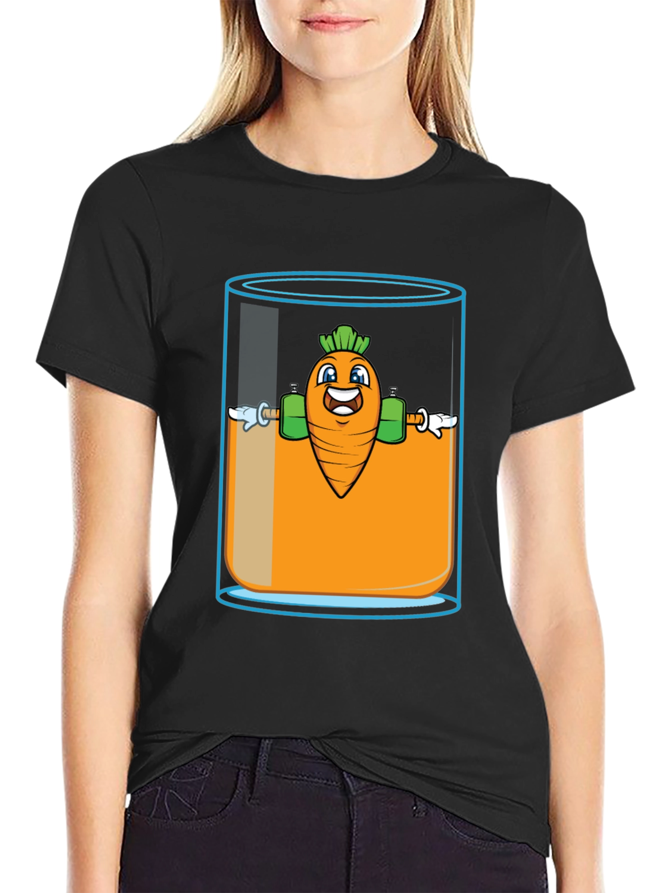 Funny Carrot Juice Gym T-Shirt - Black