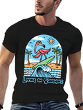 Living on Sunshine Flamingo Surf T-Shirt