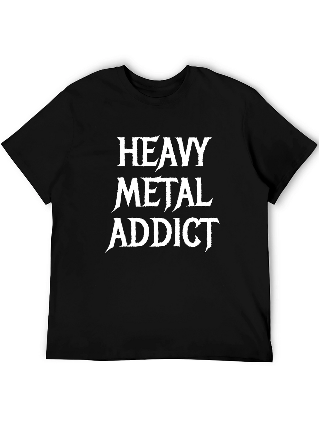 Heavy Metal Addict Black Graphic T-Shirt