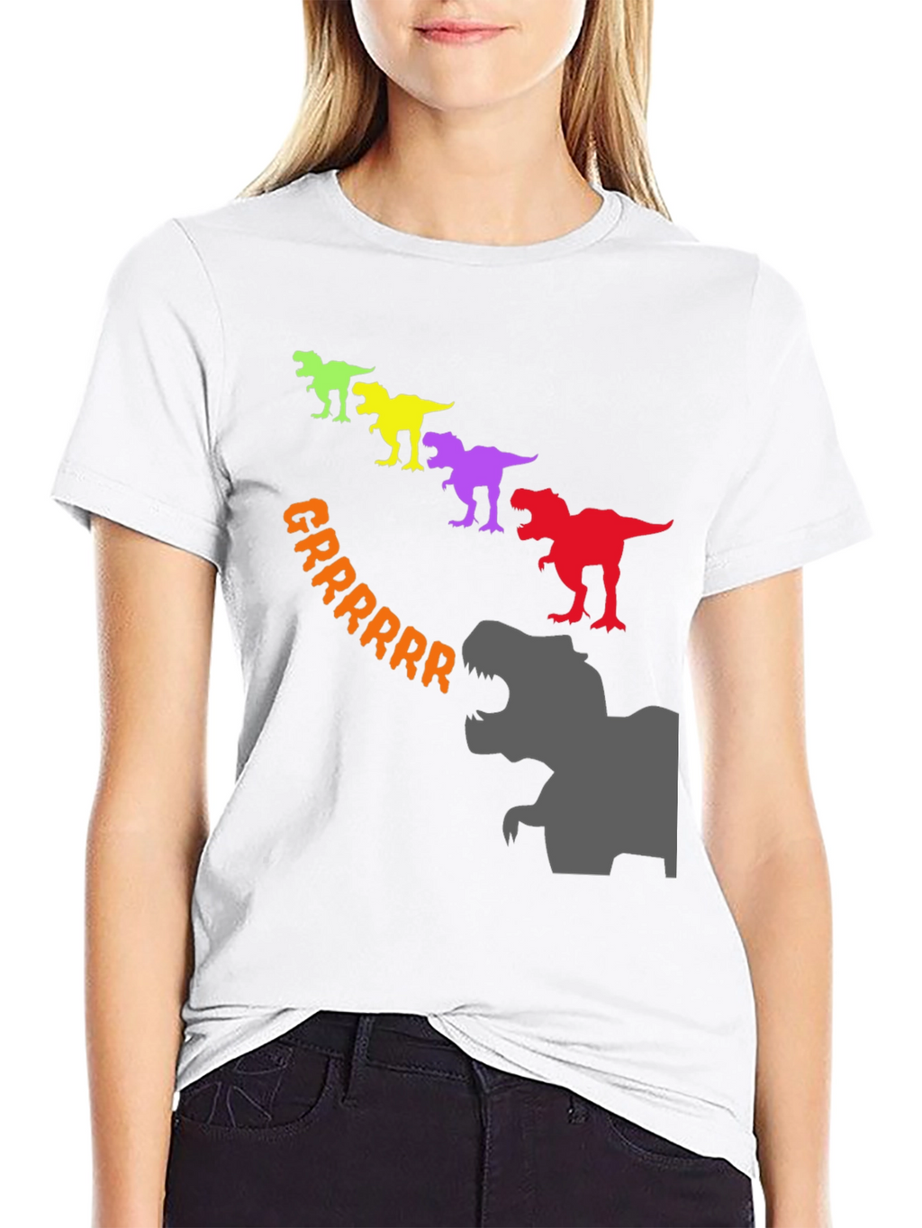 Dinosaur T-Rex Grrrrrrr Black Tee