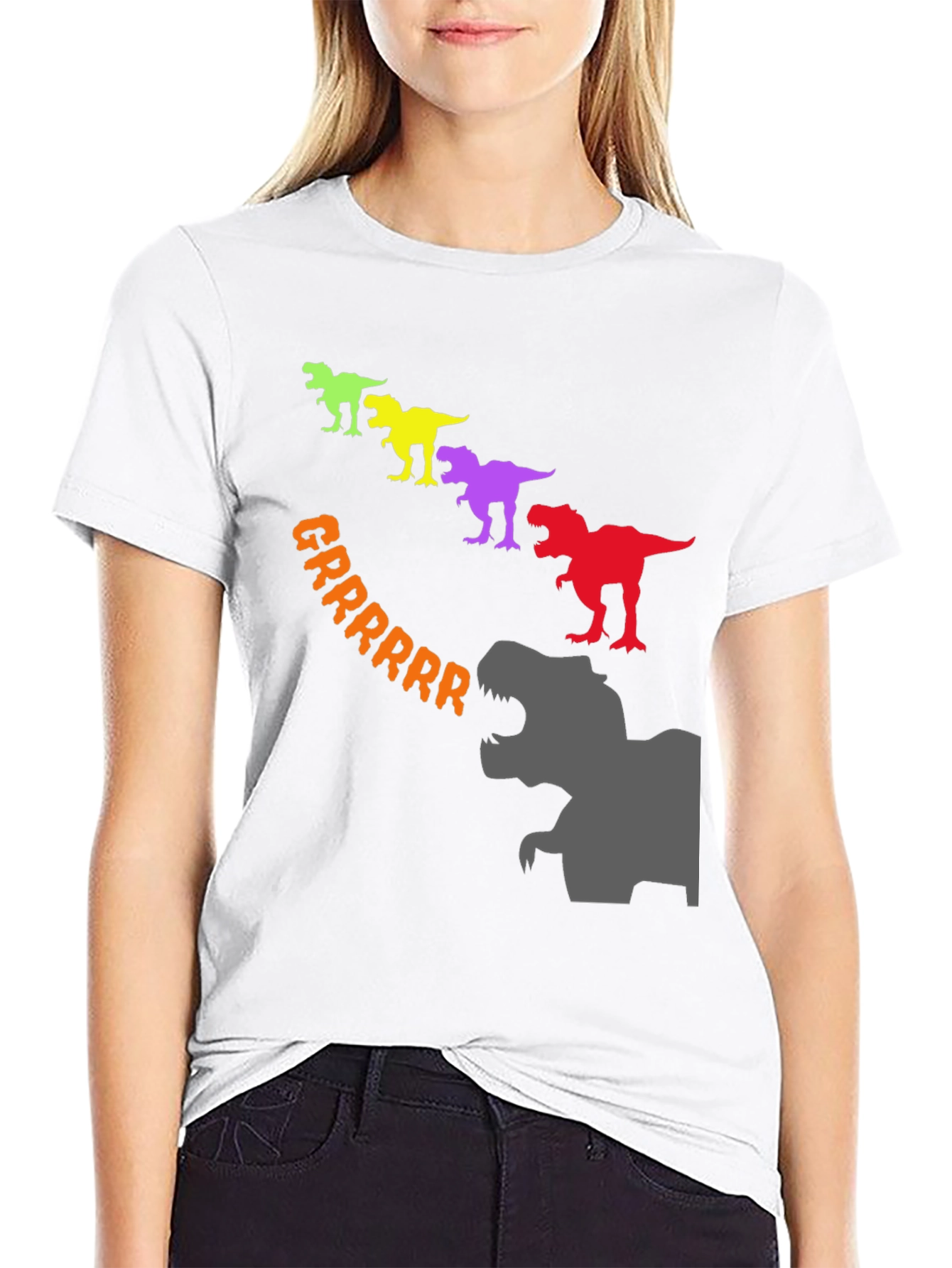 Dinosaur T-Rex Grrrrrrr Black Tee