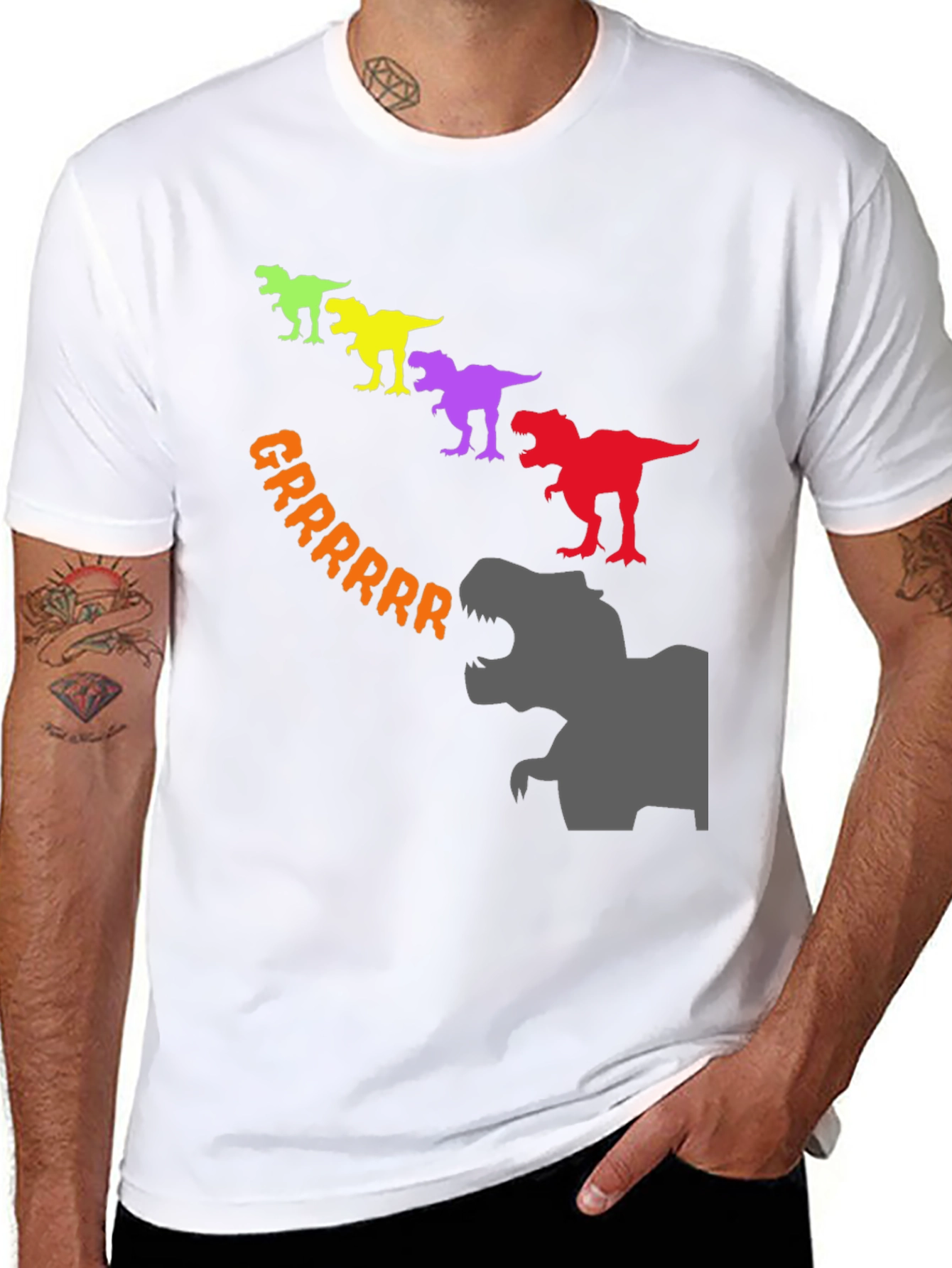 Dinosaur T-Rex Grrrrrrr Black Tee