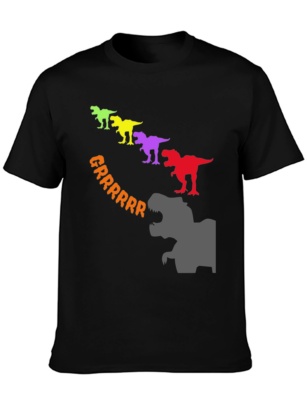 Dinosaur T-Rex Grrrrrrr Black Tee